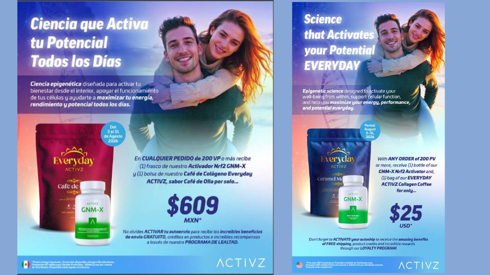 Longevidad saludable, metabolismo, concentración y energía sostenida con ACTIVZ